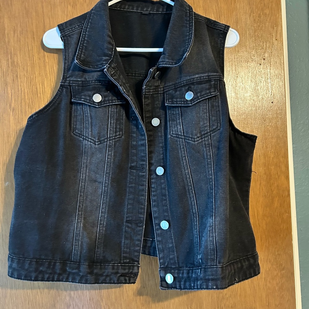 Women’s Black Denim Vest